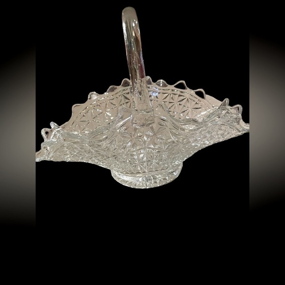 L.E Smith Rare Vintage Clear Solitaire basket - Picture 6 of 6